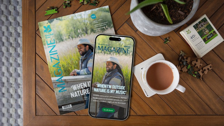 National Trust magazine with presenter, Hamza Yassin, on the front cover.